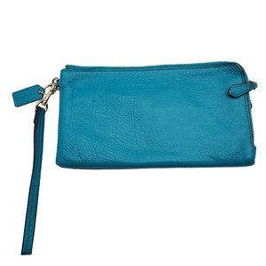 Coach Double zip Corner Wristlet soft leather